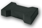 Плитка тротуарная “Катушка” черная на сером цементе