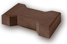 Плитка тротуарная “Катушка” коричневая на белом цементе