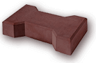Плитка тротуарная “Катушка” рубиновая на сером цементе