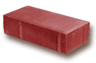 Плитка тротуарная “Кирпичик” рубиновая на белом цементе